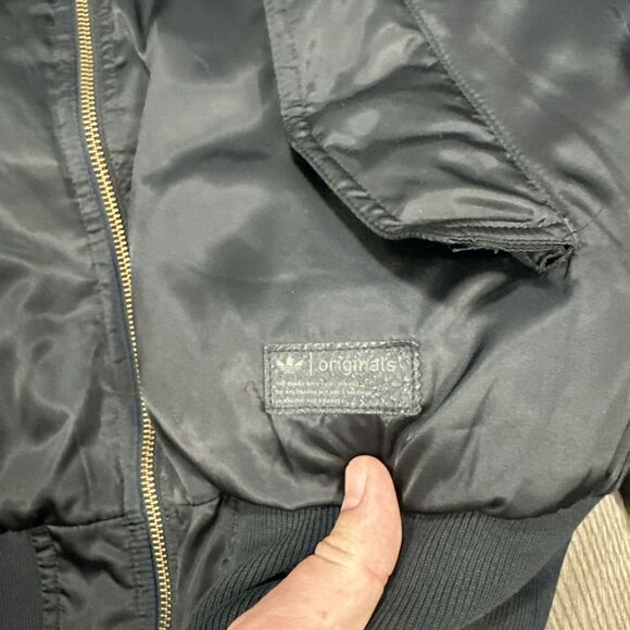 Adidas Originals x Run DMC Bomber Jacket Black Red Lining Men's Size Small - Picture 3 of 7